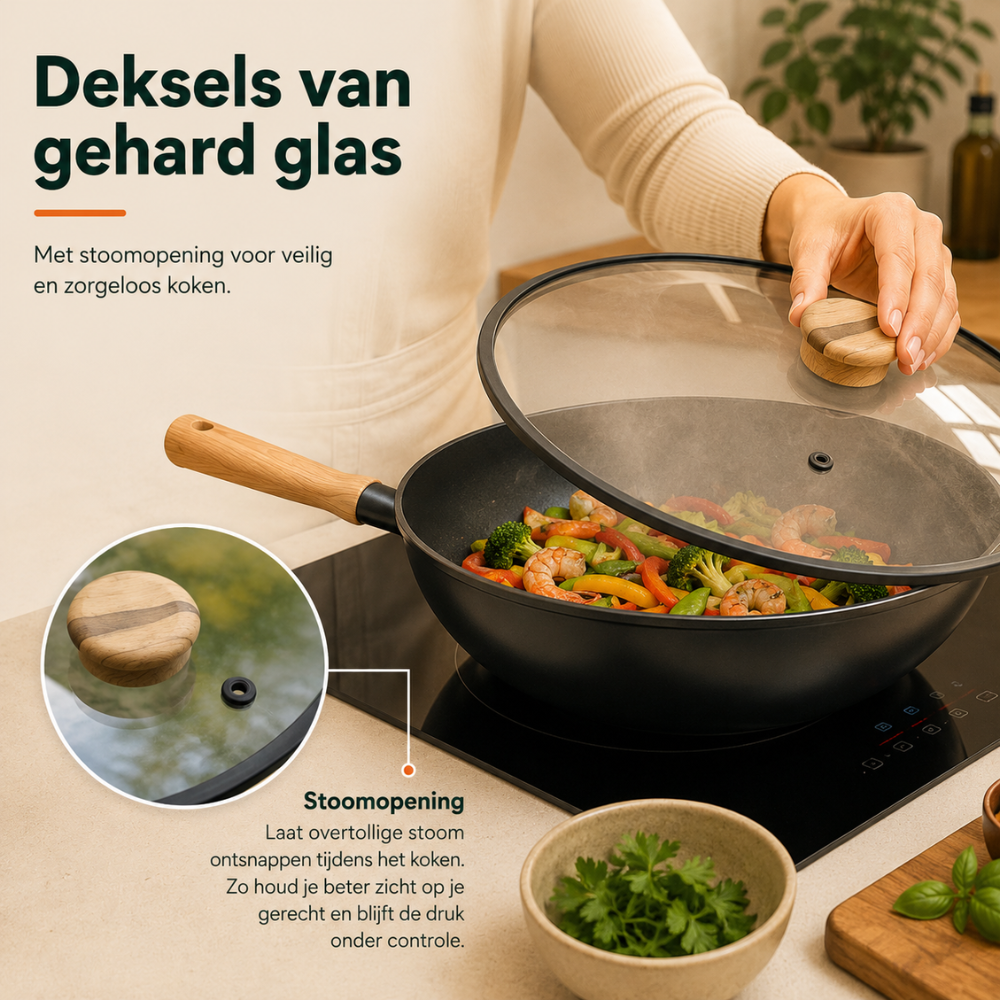 keramische pannenset 12-Delig