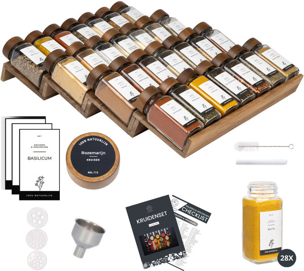 Kruidenrek acacia lade volledige set