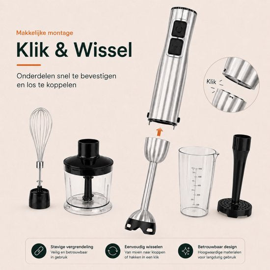 Staafmixer klik en wissel systeem