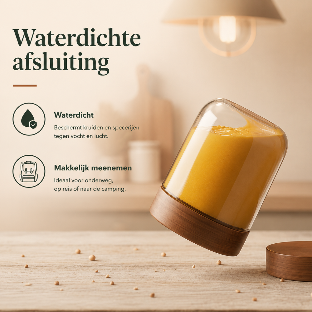 Voorraadpotten 475ml 6 stuks acacia deksel
