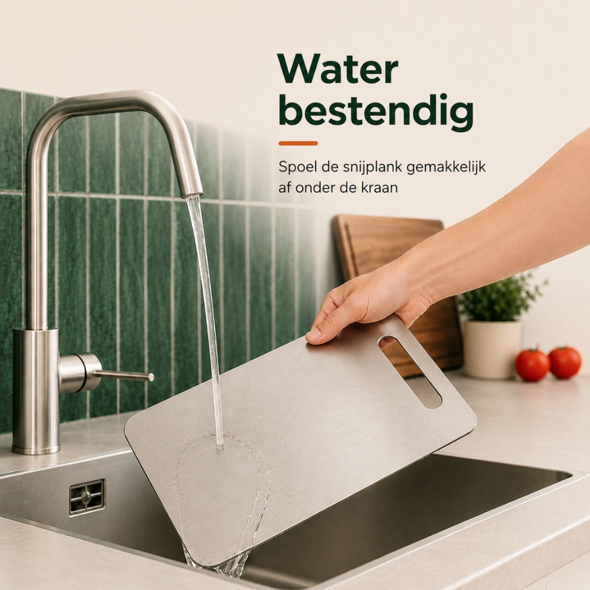RVS snijplank is waterbestendig
