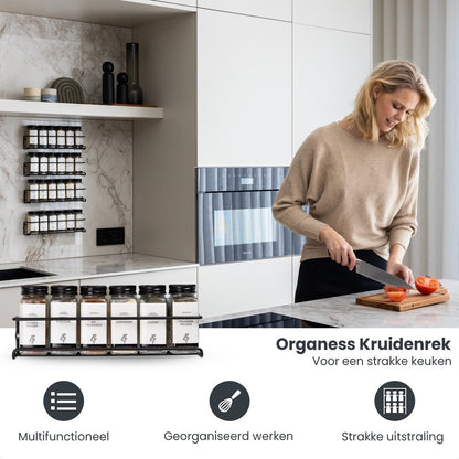 Kruidenrek ophangbaar, incl 24 kruidenpotjes en volledig accessoires pakket!