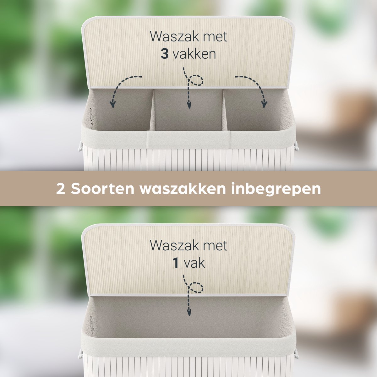 Wasmand Bamboe wit
