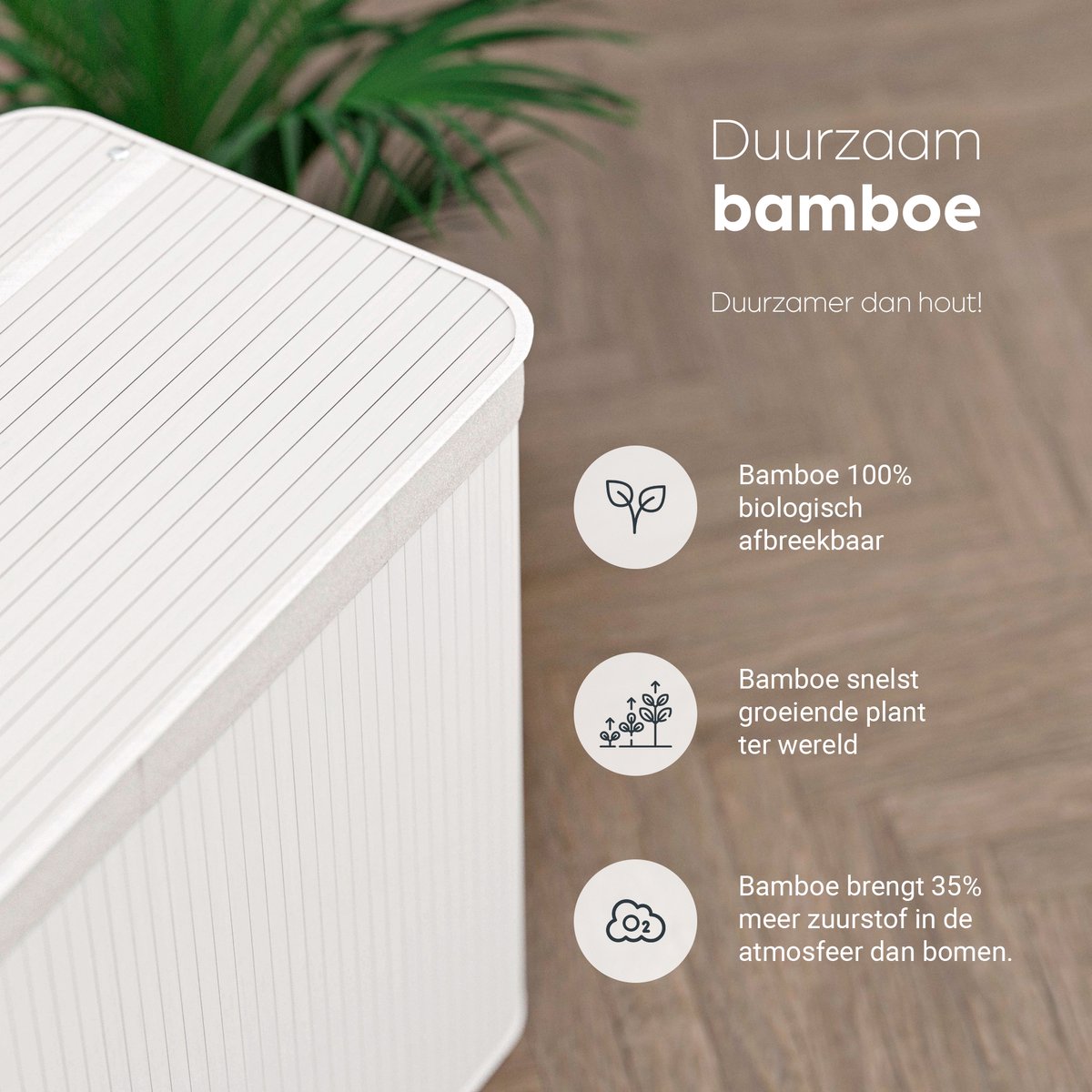 Wasmand Bamboe wit