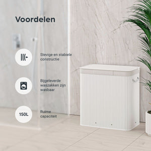 Wasmand Bamboe wit