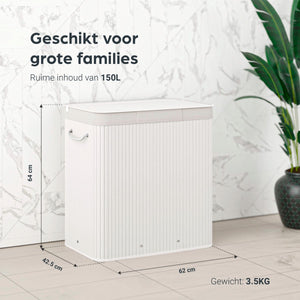 Wasmand Bamboe wit