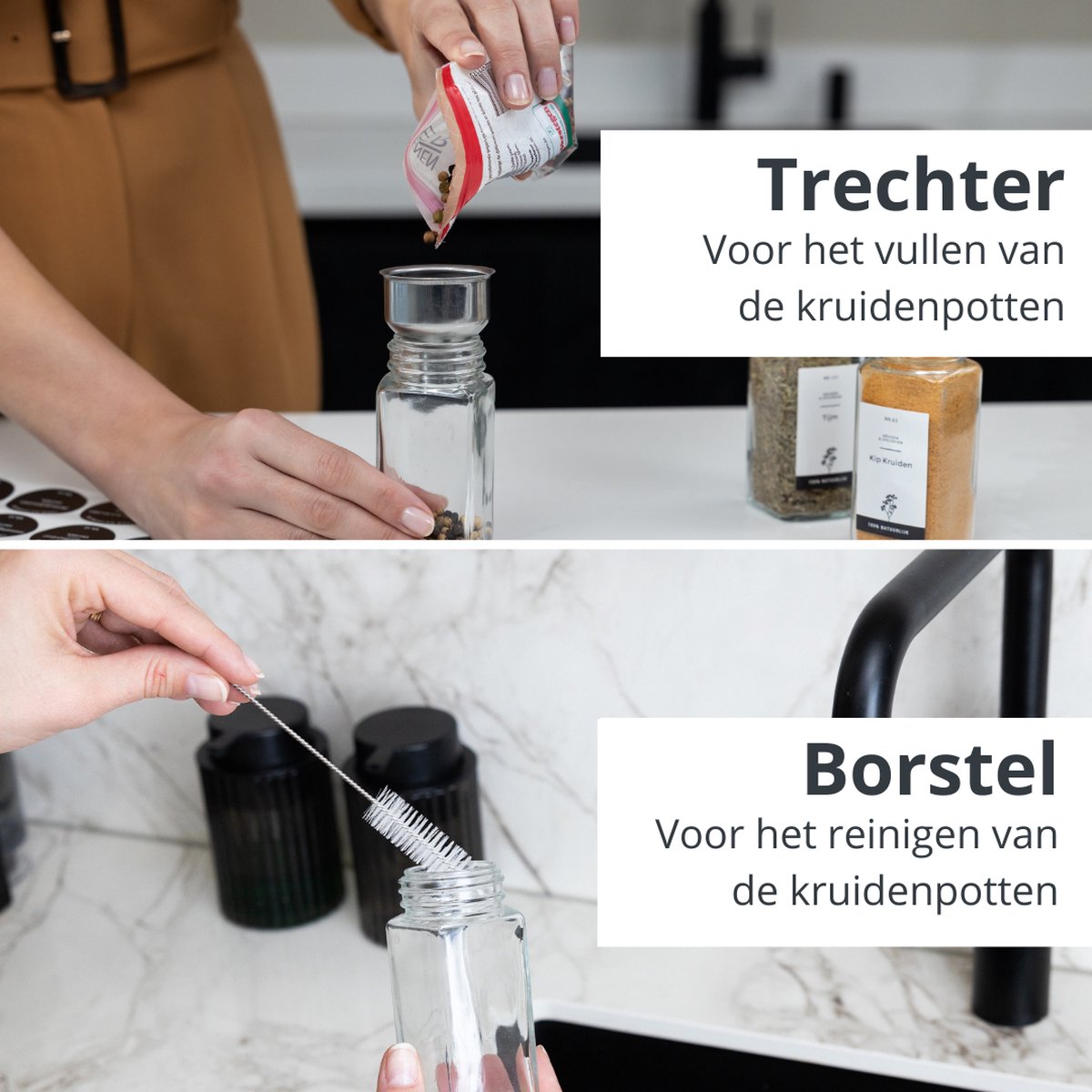 Kruidenrek liggend, incl 24 kruidenpotjes en volledig accessoires pakket!