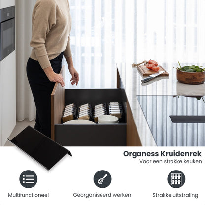 Kruidenrek liggend, incl 24 kruidenpotjes en volledig accessoires pakket!