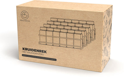 Kruidenrek ophangbaar, incl 24 kruidenpotjes en volledig accessoires pakket!