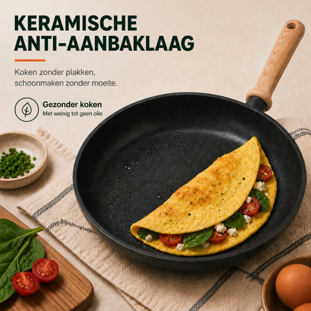 keramische pannenset 12-Delig