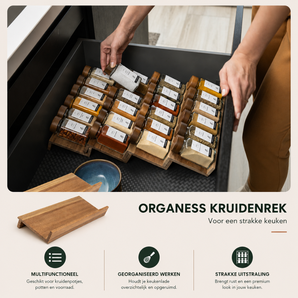 Kruidenrek acacia lade volledige set