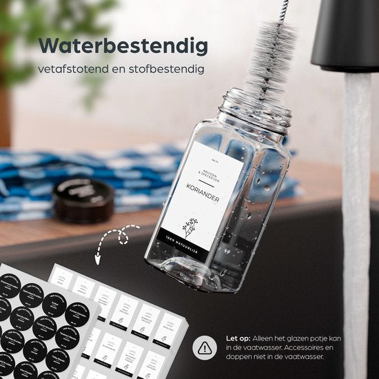 28 Kruidenpotjes met Zwarte deksel