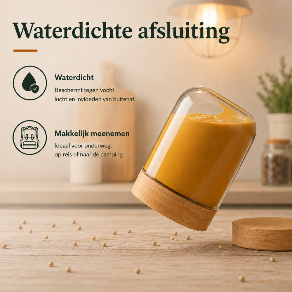Voorraadpotten 16oz 6 stuks bamboe deksel