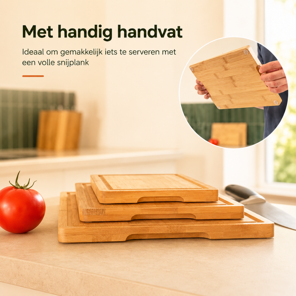 Snijplanken set 3 stuks Bamboe
