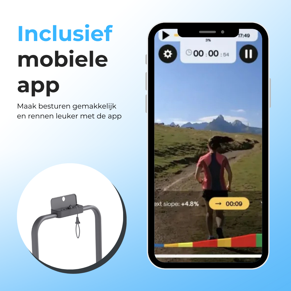 Loopband 12 km/h met incline 9%