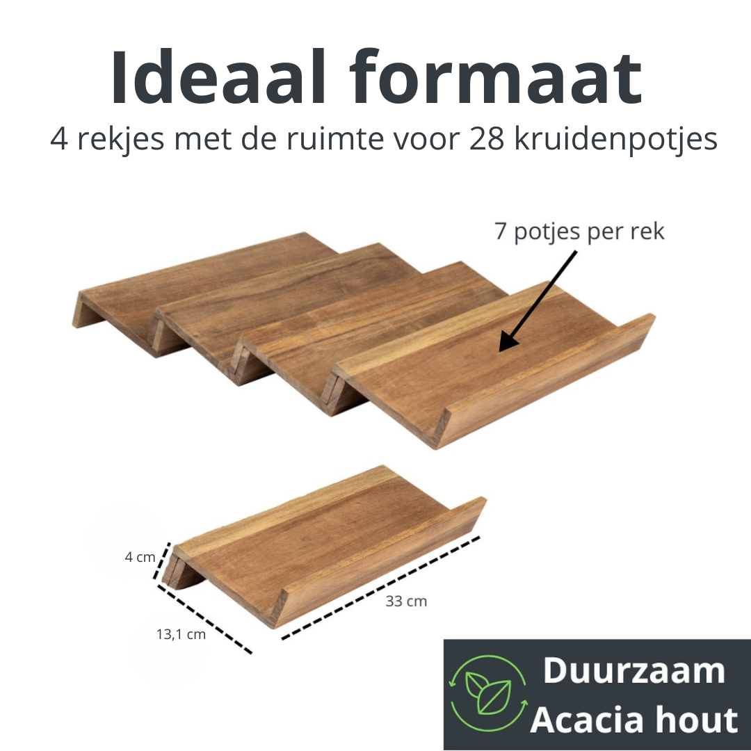 Kruidenrek acacia lade volledige set